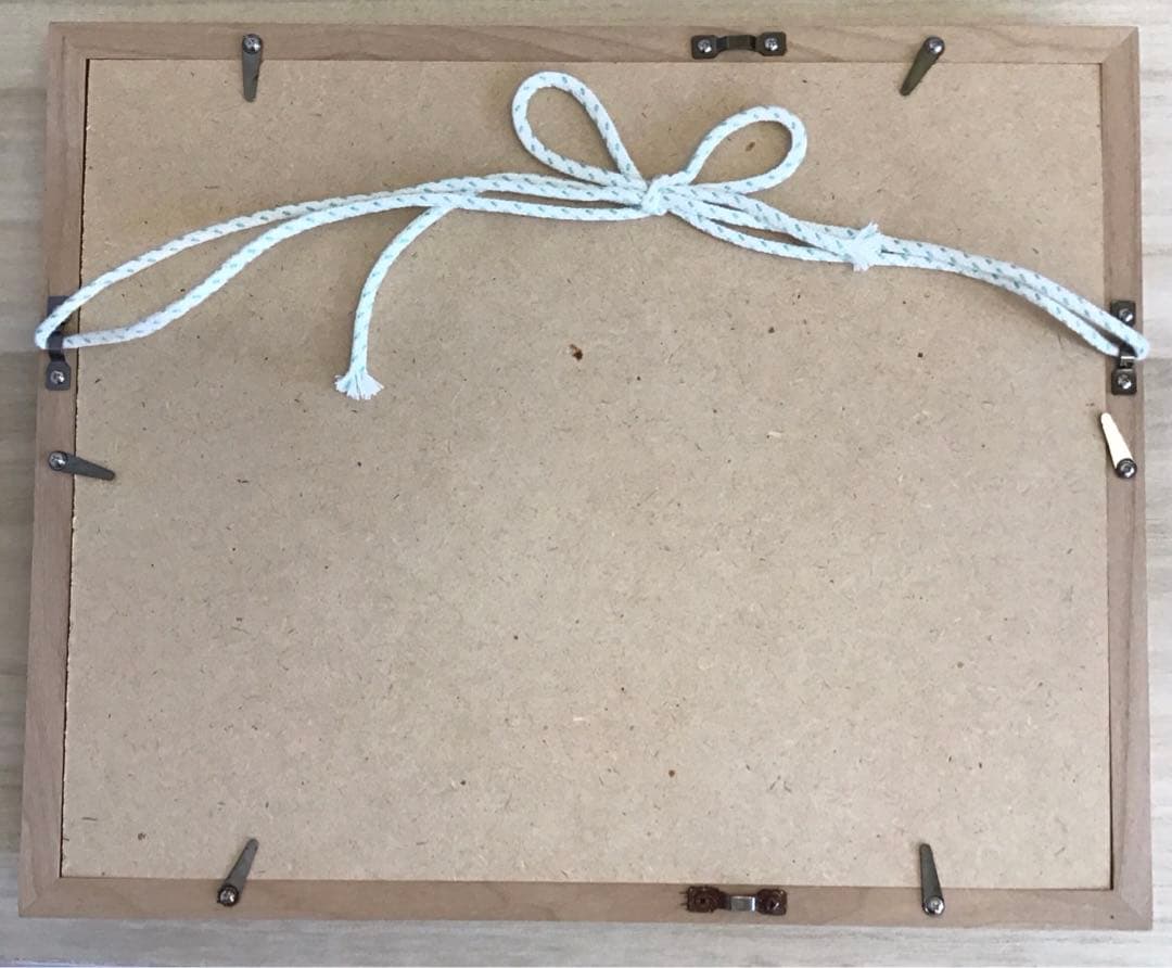 水彩画　地蔵画「ありがとう」　南部柔心　額装　栞　紙箱　配送用桐箱　S423SG