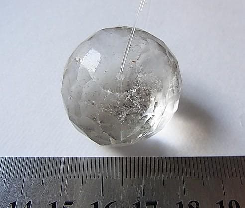 ★A3001★特大　多面カット　水晶　クォーツビーズ　 アンティーク　エスニック