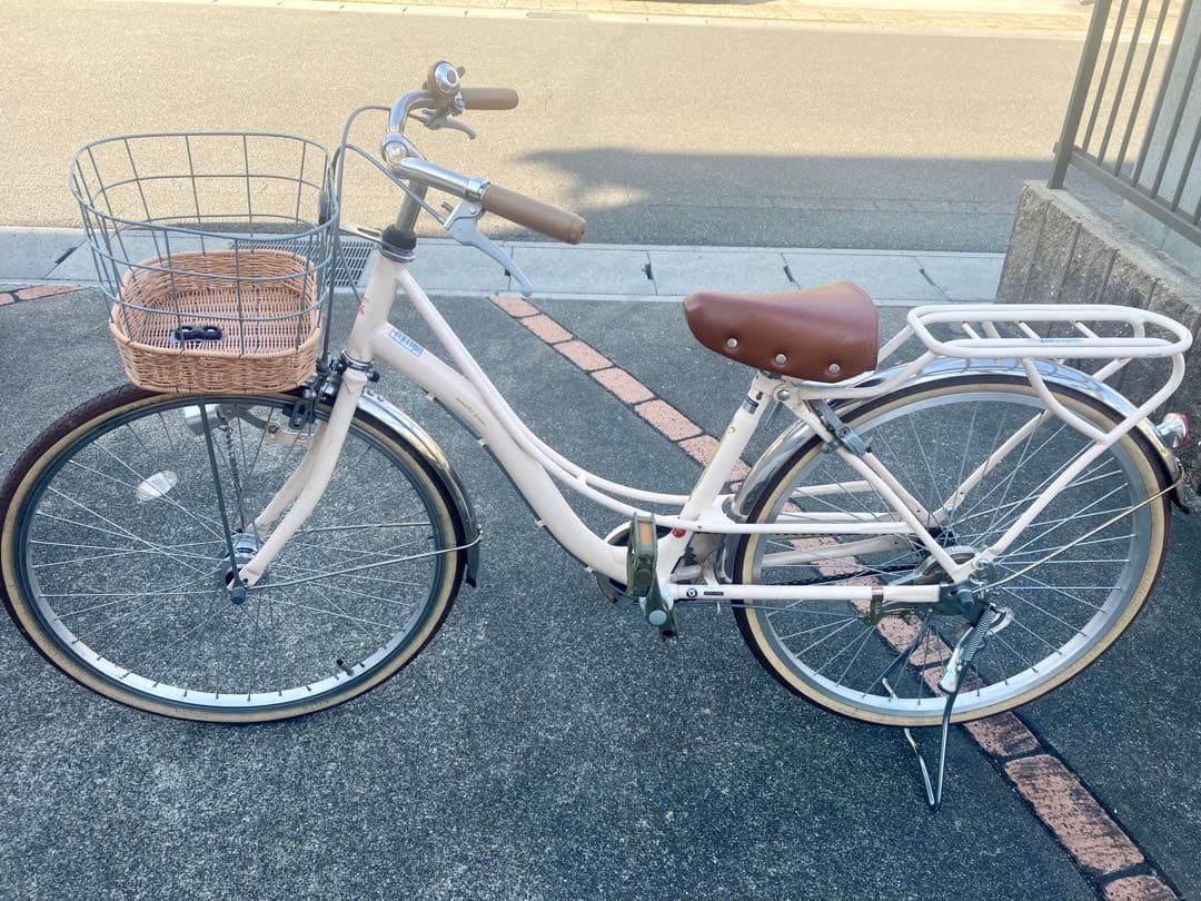 す*ち様 24インチ　シティサイクル ベージュ