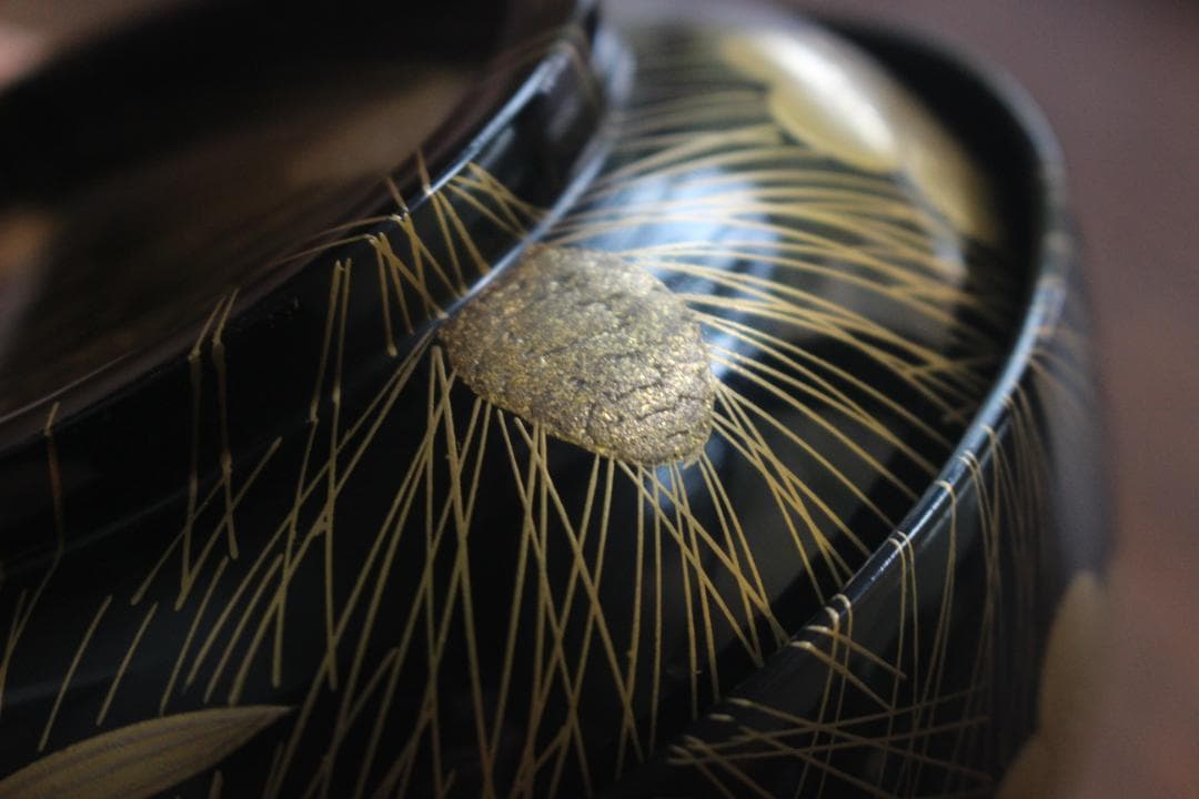 時代逸品！時代黒漆に極上松竹梅蒔絵の映える煮物椀2点（検輪島塗雑煮椀蒔絵椀