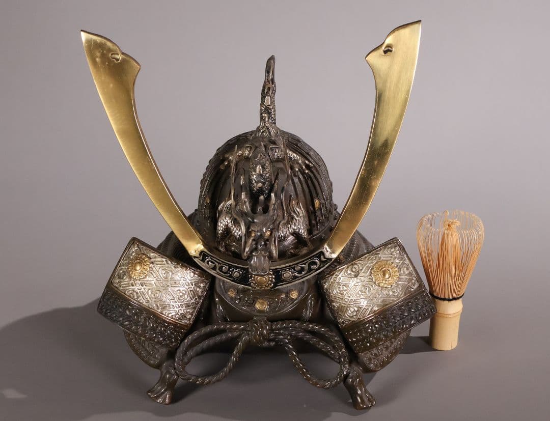 金工 龍光堂造 銅製 兜形 香炉 5374g 香道具 香爐 置物【MA756】