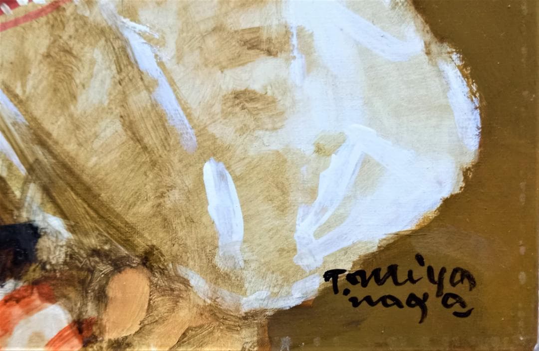 宮永岳彦　「婦人像」　F６号　　豪華な金縁額装　　真作