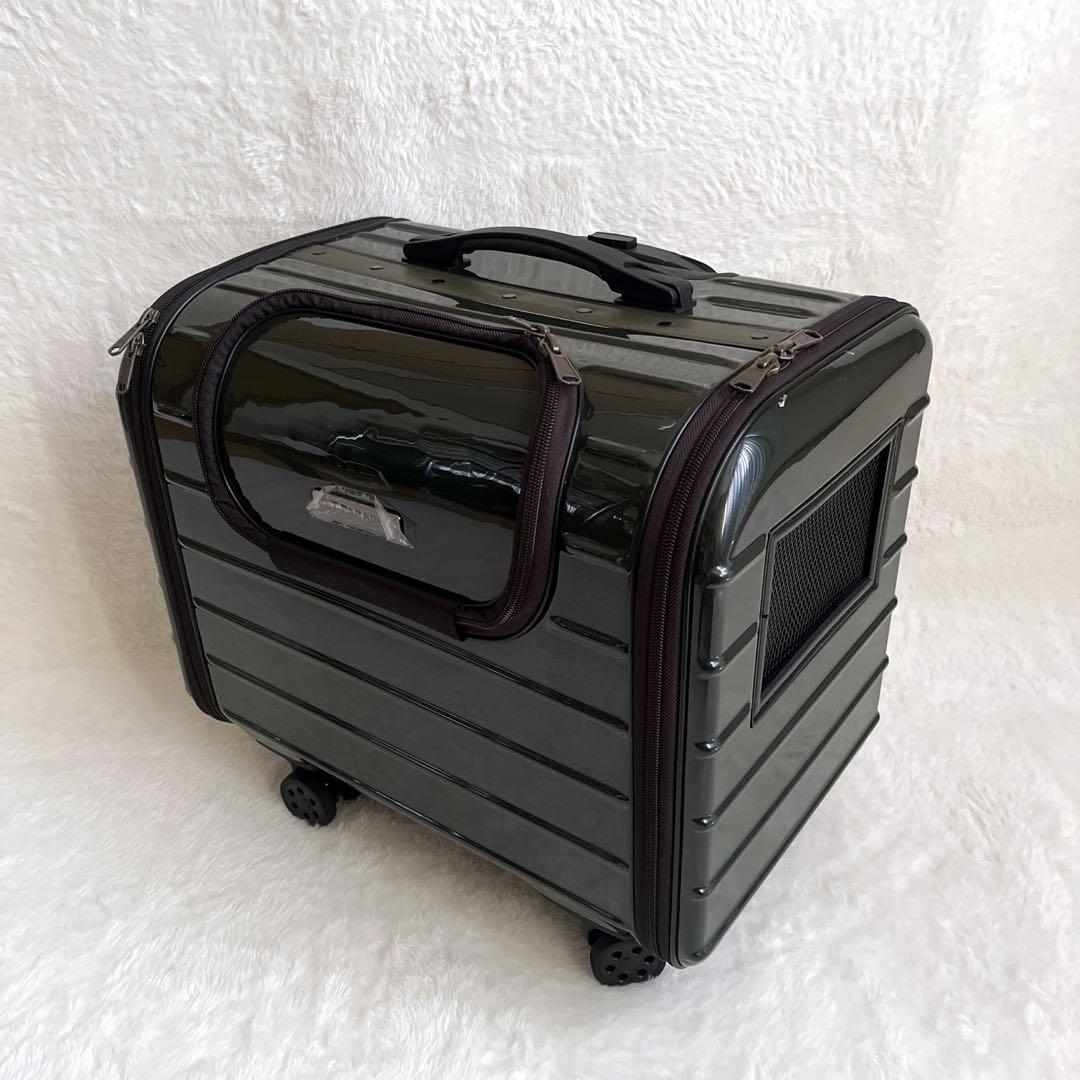 美品 ペットパラダイス ペット用ハードキャリーバッグ 4輪キャスター付き 小型犬