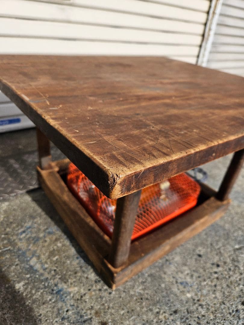 ジャパンアンティーク 古い櫓炬燵 レトロ 無垢材 天板 ヒーターユニット付き