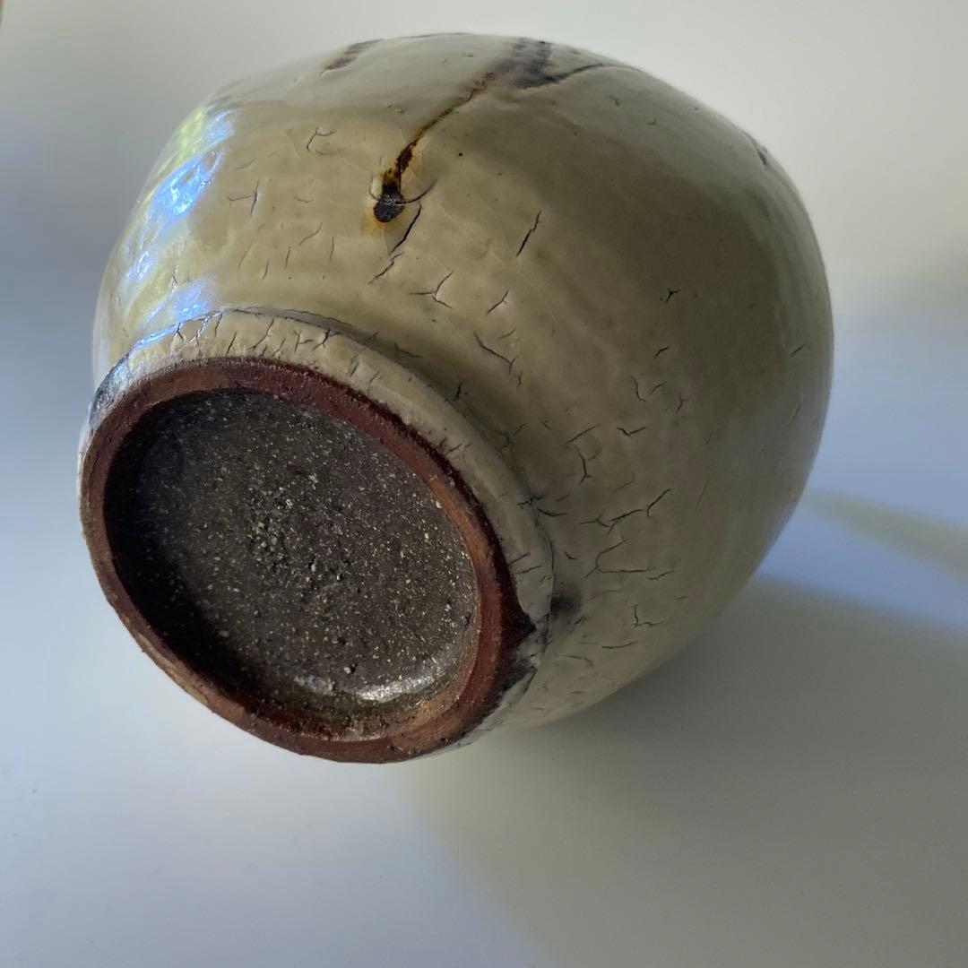 希少 舩木道忠 白釉柳文扁壼 扁壼 壺 花瓶 花器 共箱付き 舩木研兒