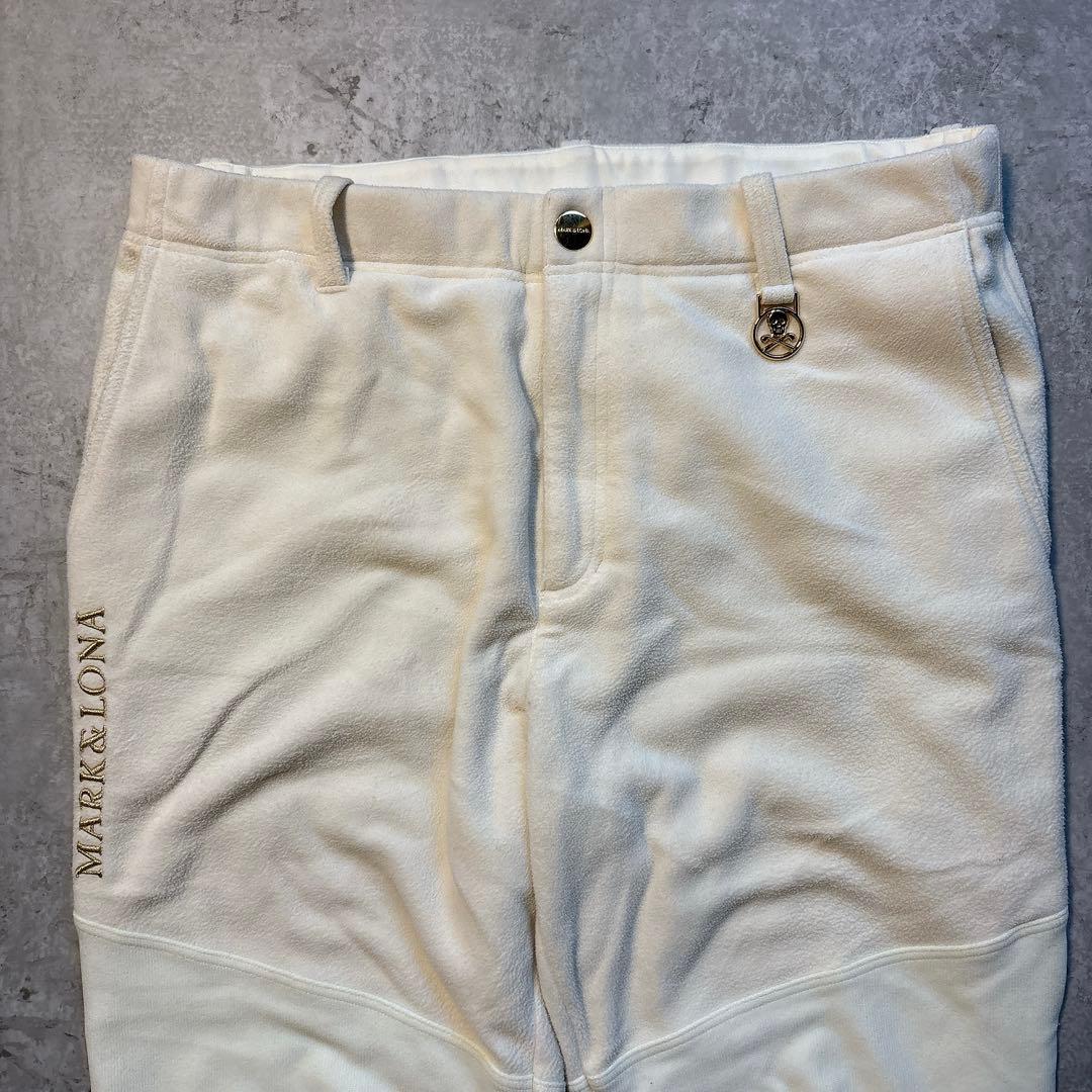 MARK&LONA マークアンドロナ フリースパンツ ロング ゴルフ 白 防風