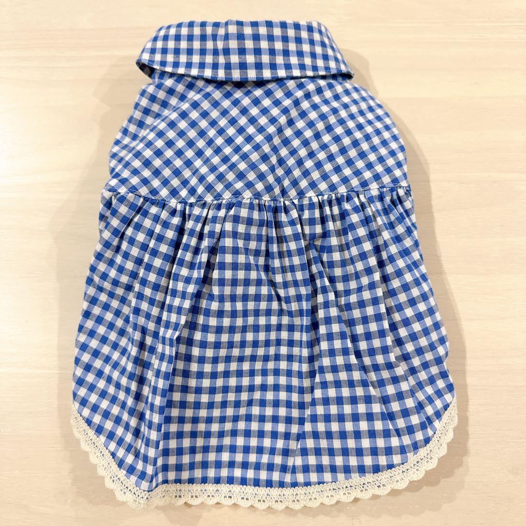 アトリエGG ギンガムチェックワンピース　ブルー