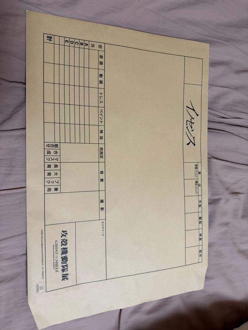 【超美品】攻殻機動隊展　複製原画　草薙素子　セル画