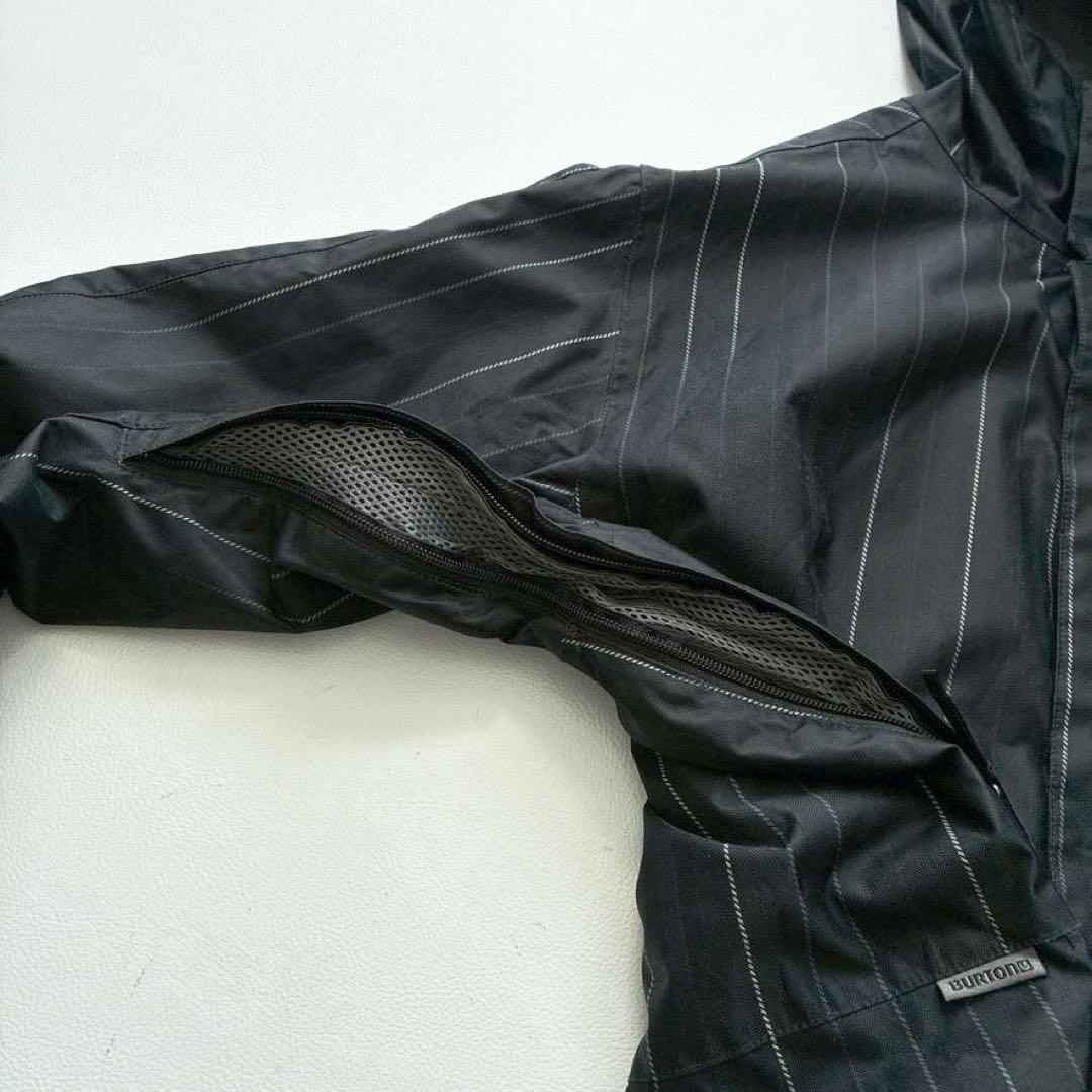 【高機能】BURTON スノボジャケット L DRYRIDE 黒 ストライプ