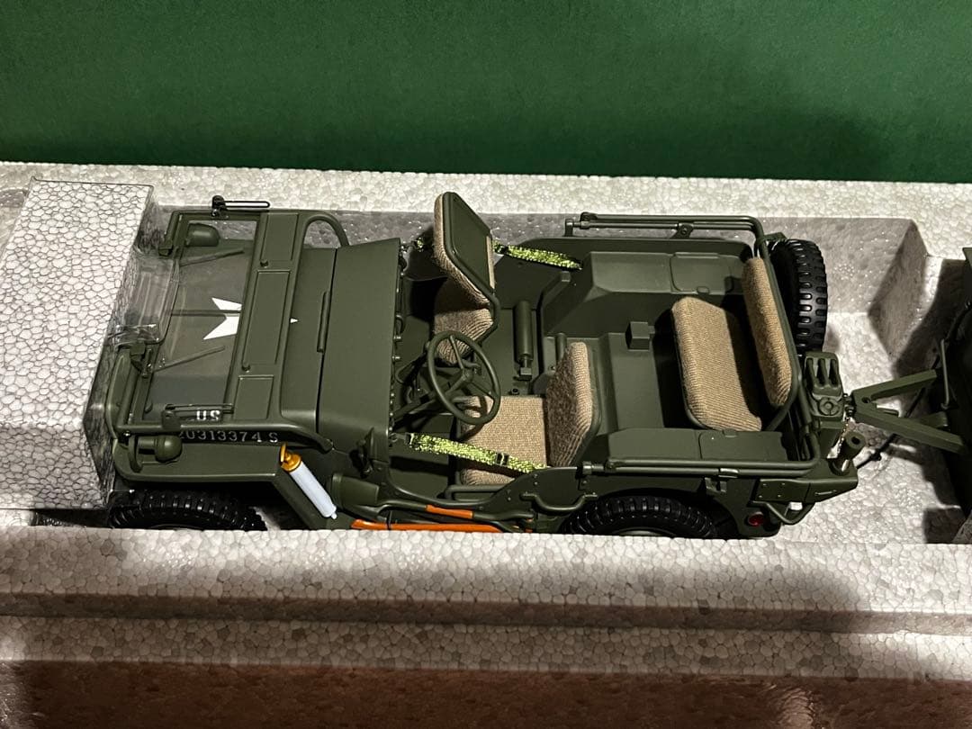 値下げオートアートWillys Jeep 1/18 ジープミニカートレーラー