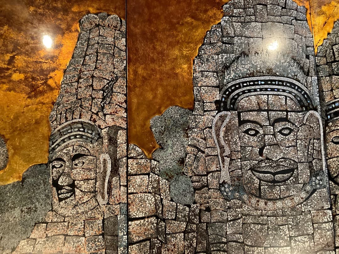 ベトナム漆螺鈿細工のパネル（バイヨン寺院）4枚綴り