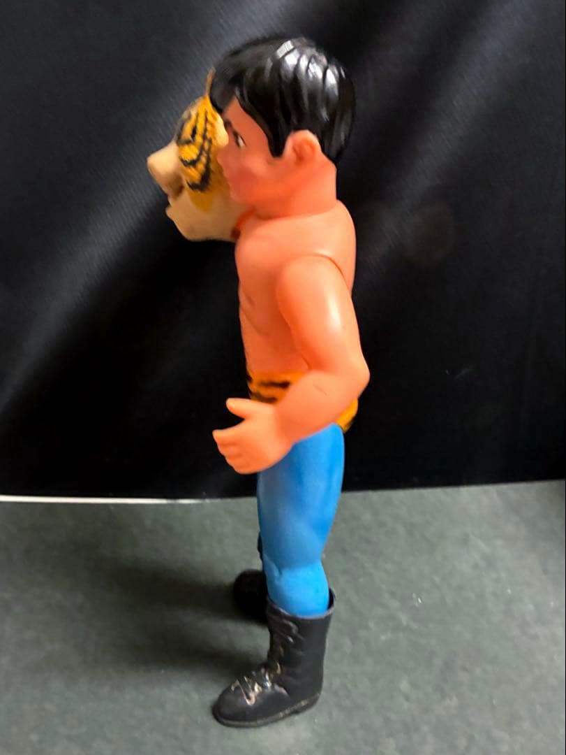 【昭和当時物】■ 中嶋製作所 マスク面取れ タイガーマスク ソフビ