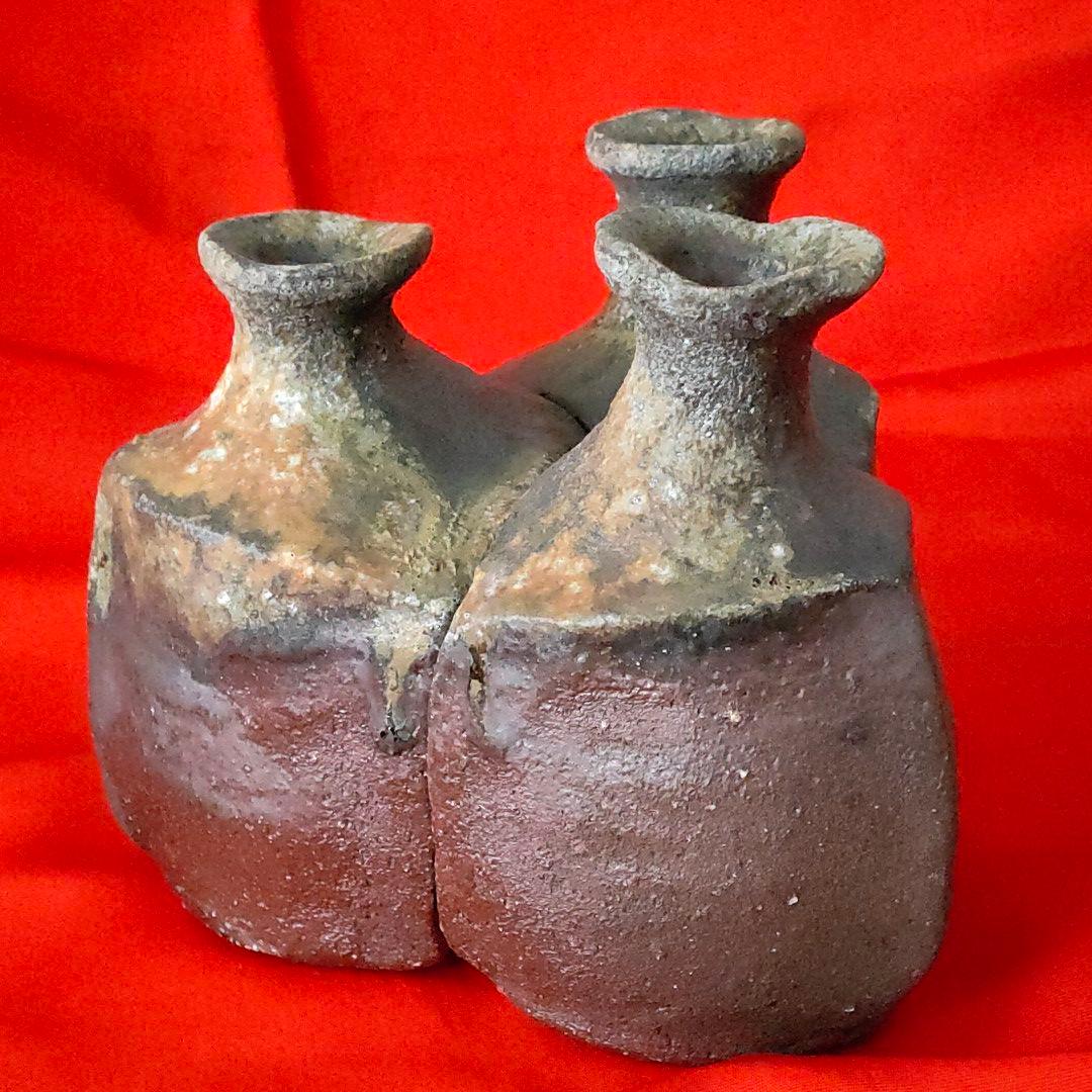 越前　組徳利　三客　西浦武