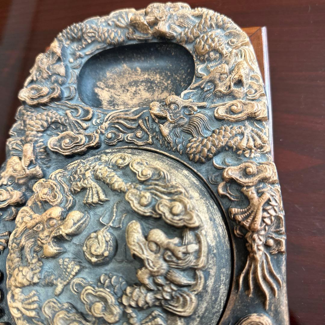 硯　骨董品　書道具　古硯　中国美術　古美術　龍紋