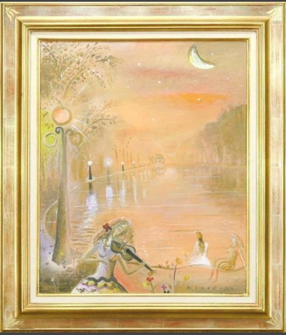 【希少一点物】人気画家　織田広比古　父:織田廣喜 幻想的【油彩画】　12号