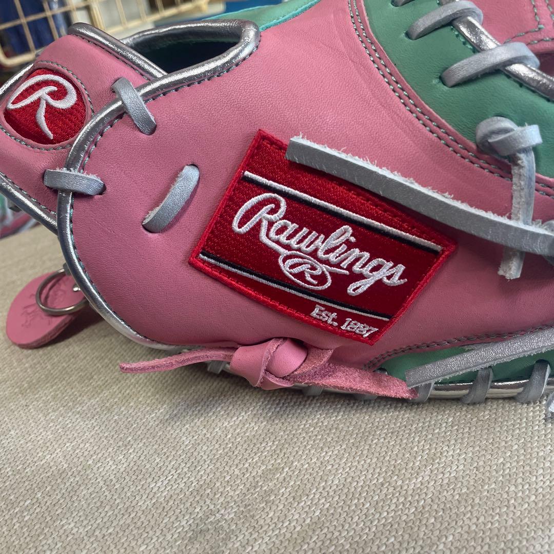 Rawlings 軟式グローブ ピンク/グリーン