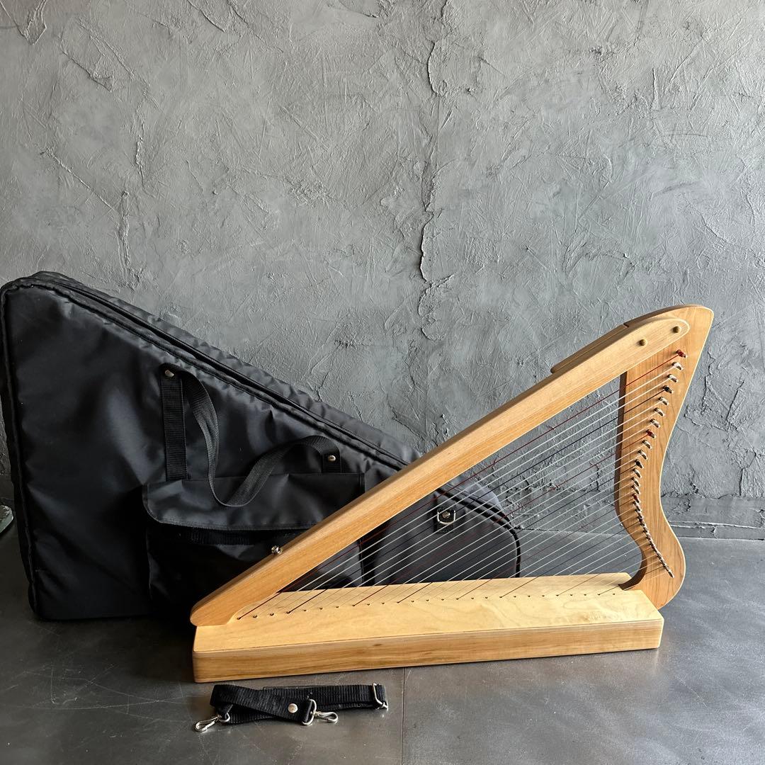削除前お値下げ❣️大きな木製ハープと収納バック