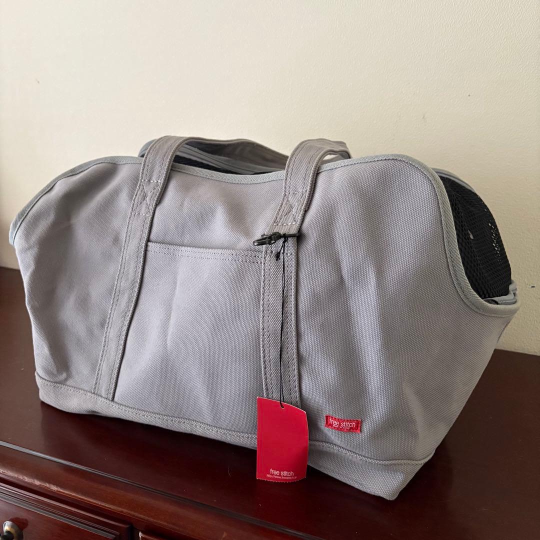 free stitch スクエアトート グレー Mサイズ ペット用キャリーバッグ