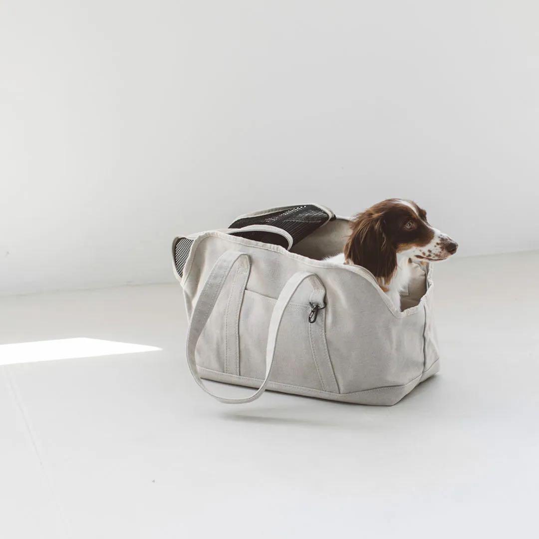 free stitch スクエアトート グレー Mサイズ ペット用キャリーバッグ