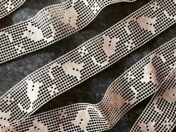 たらこさま sold　フランス 1900s 褐色パンジーレース チューリプレース