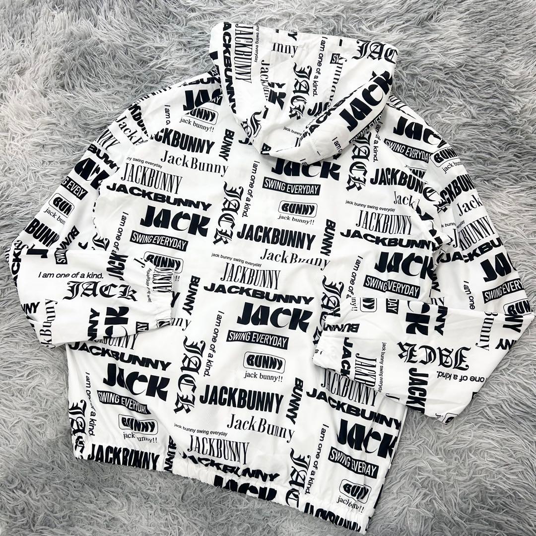 新品　ジャックバニー　ジャケット　ブルゾン　フーディ　総柄　ホワイト　サイズ5