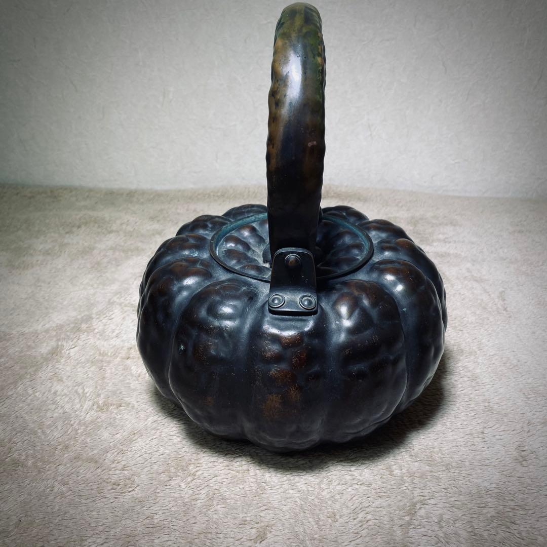 【古き良き日本の逸品】皆川堂の銅製かぼちゃ形薬缶　和のオブジェとして飾るも良し