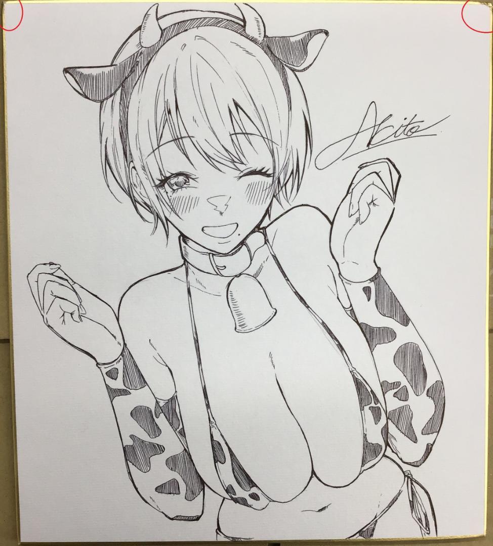 直筆イラスト、サイン色紙　アニメ　ゲーム　当選　抽選　原画　オンラインくじ