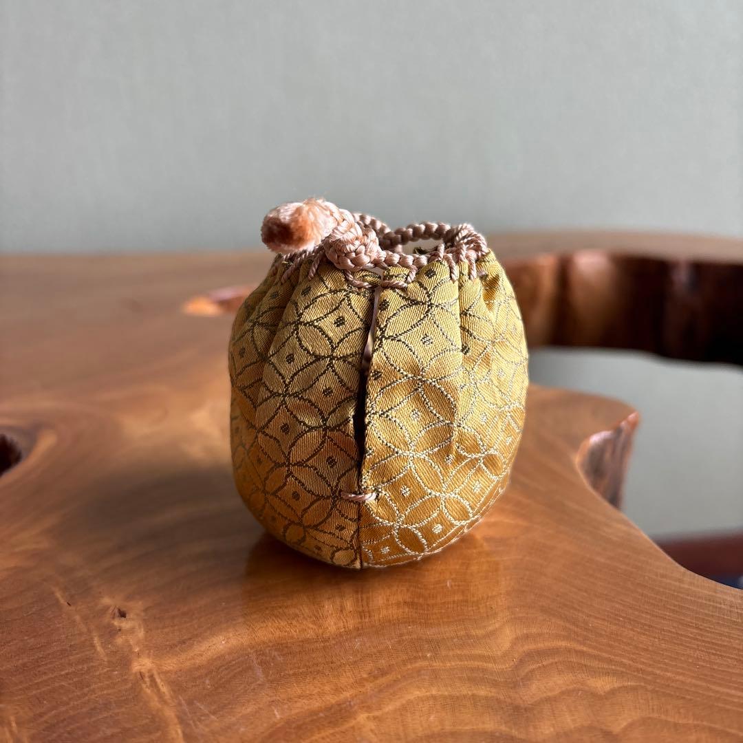 渡辺伸治造 茄子茶入 茶道具 共箱 仕覆付き 輪違綴子