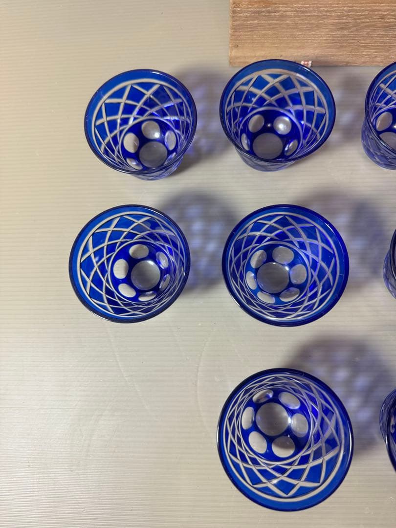 2879 色被切子冷茶グラス　10客　未使用