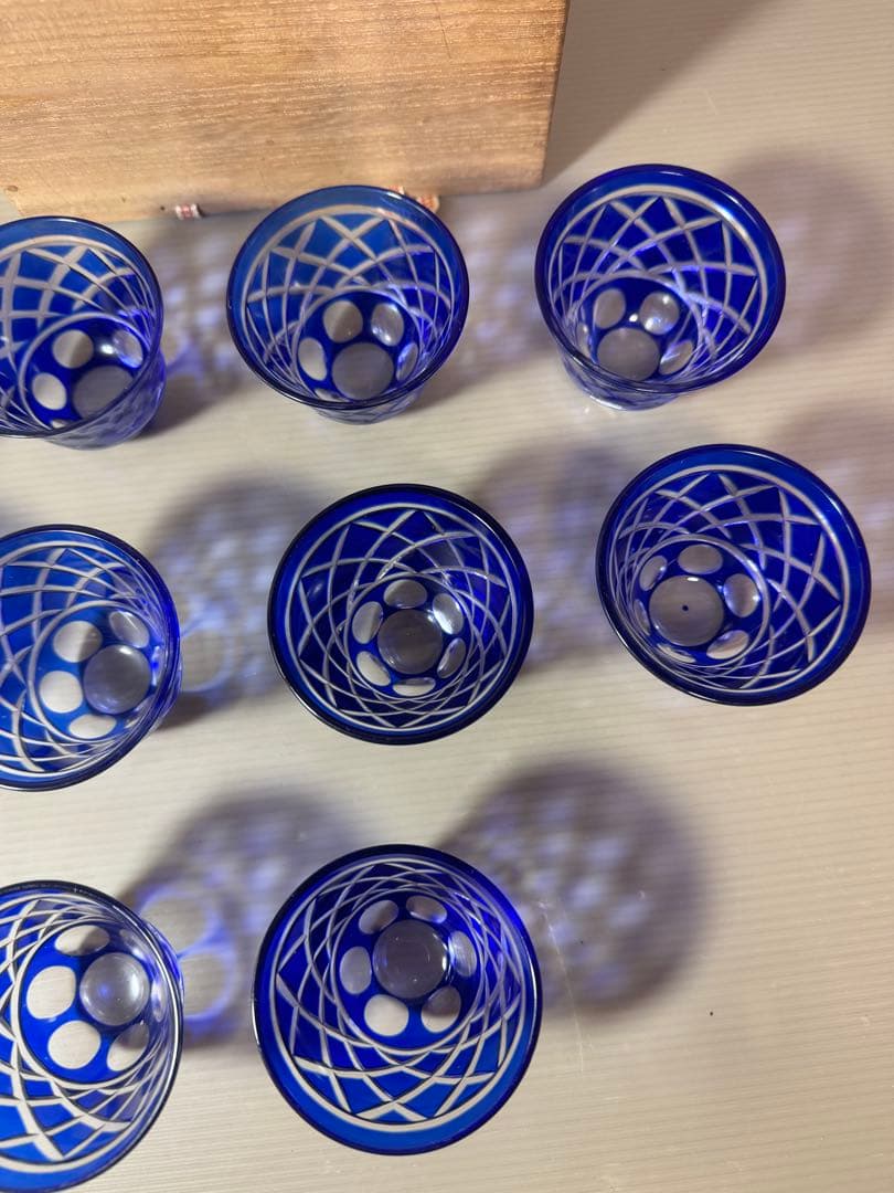 2879 色被切子冷茶グラス　10客　未使用