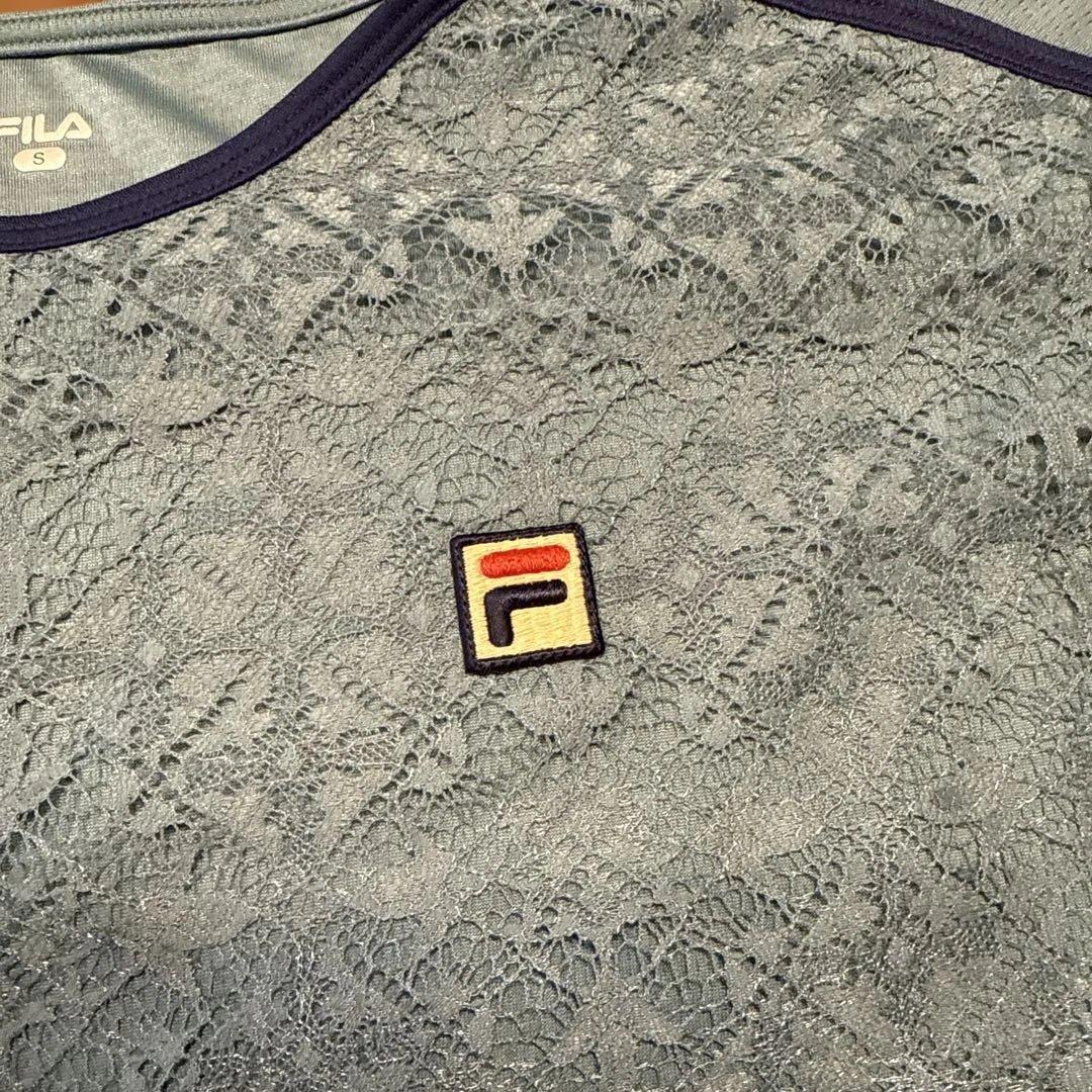 FILA テニスウェア レース　セットアップ深緑色
