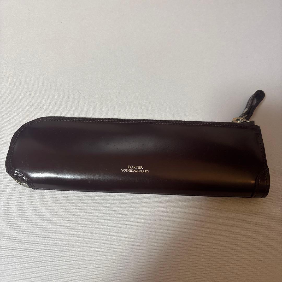 ポーター　ペンケース　ブラウン　本革　レザー　日本製