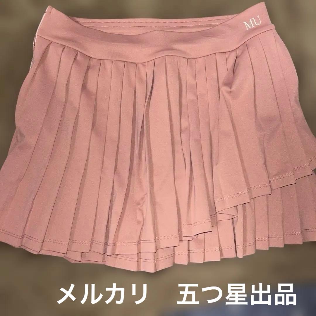 AdmiralコラボmuピンクLプリーツスカートテニスウェアスコートレディース
