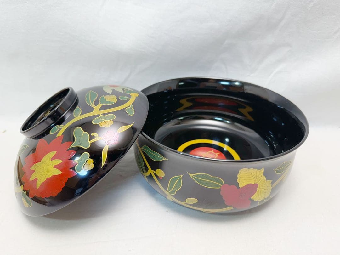 未使用 茶道具 平安象彦 長寛写 牡丹唐草 砂金袋形 喰籠菓子器 木製 共箱