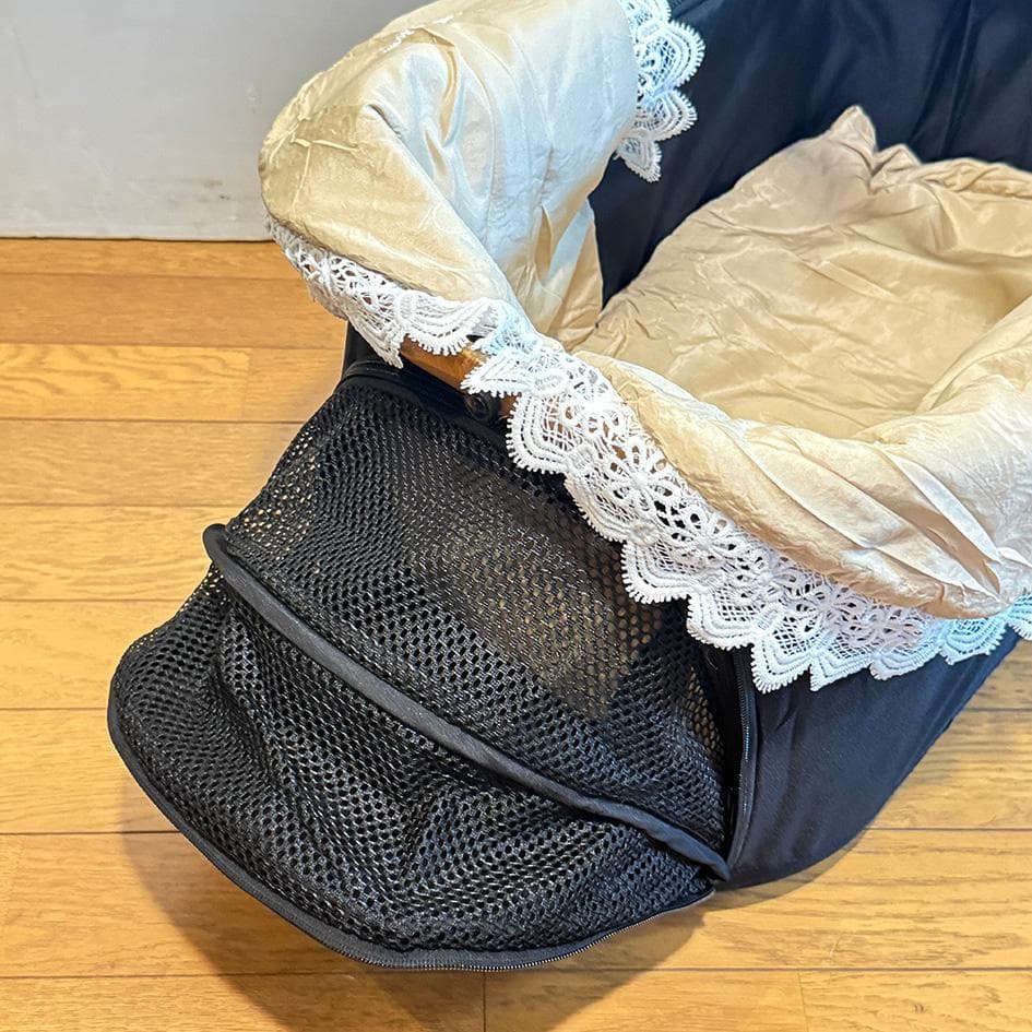 犬用ペットカート 分離型 折りたたみ自立可 ブラックとベージュ