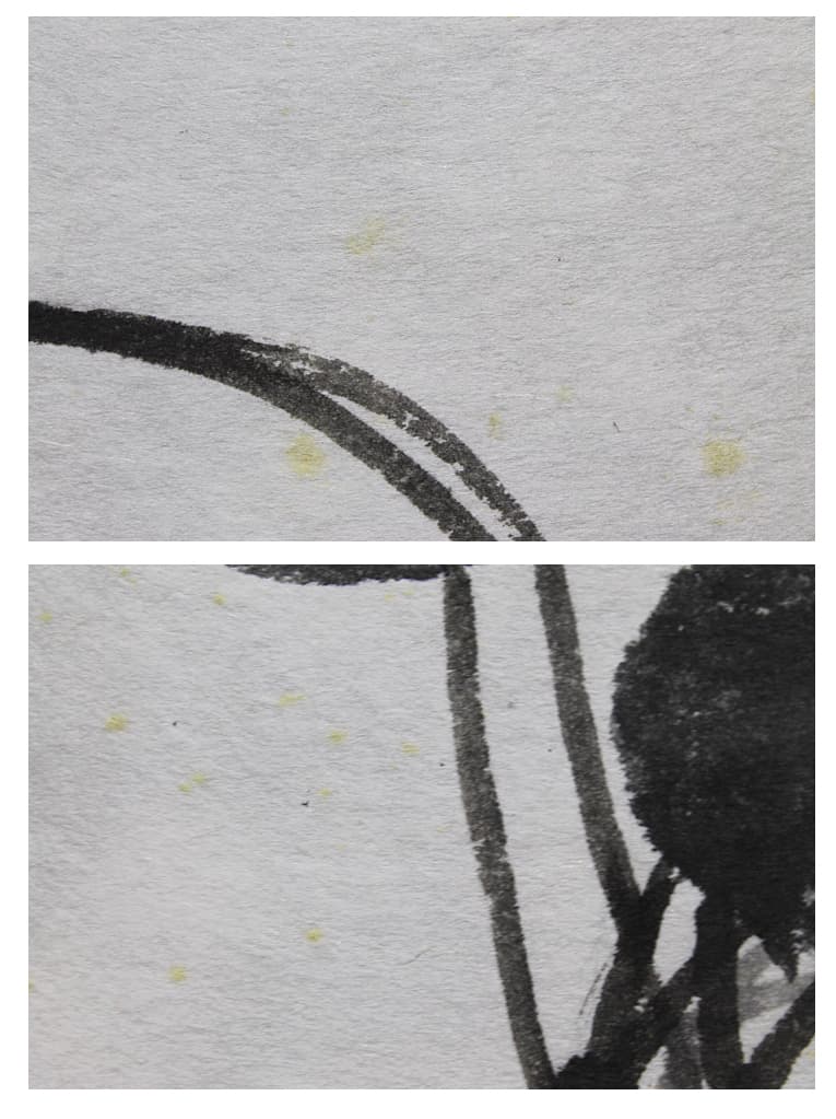 穐月明【籠の椿】 水墨画 4号