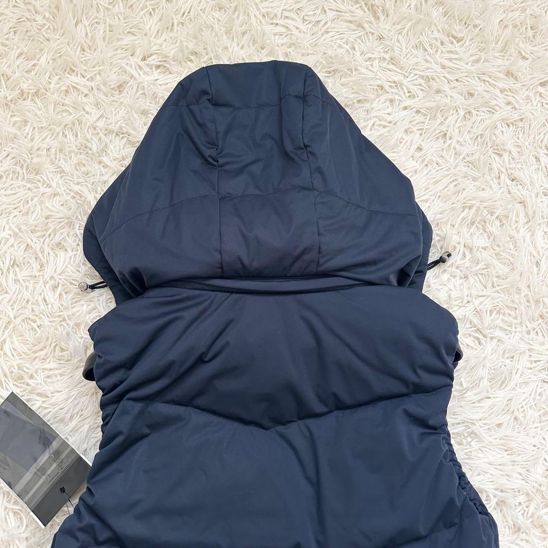 ムータマリン 2way ダウンベスト 裏地ストライプ ネイビー M