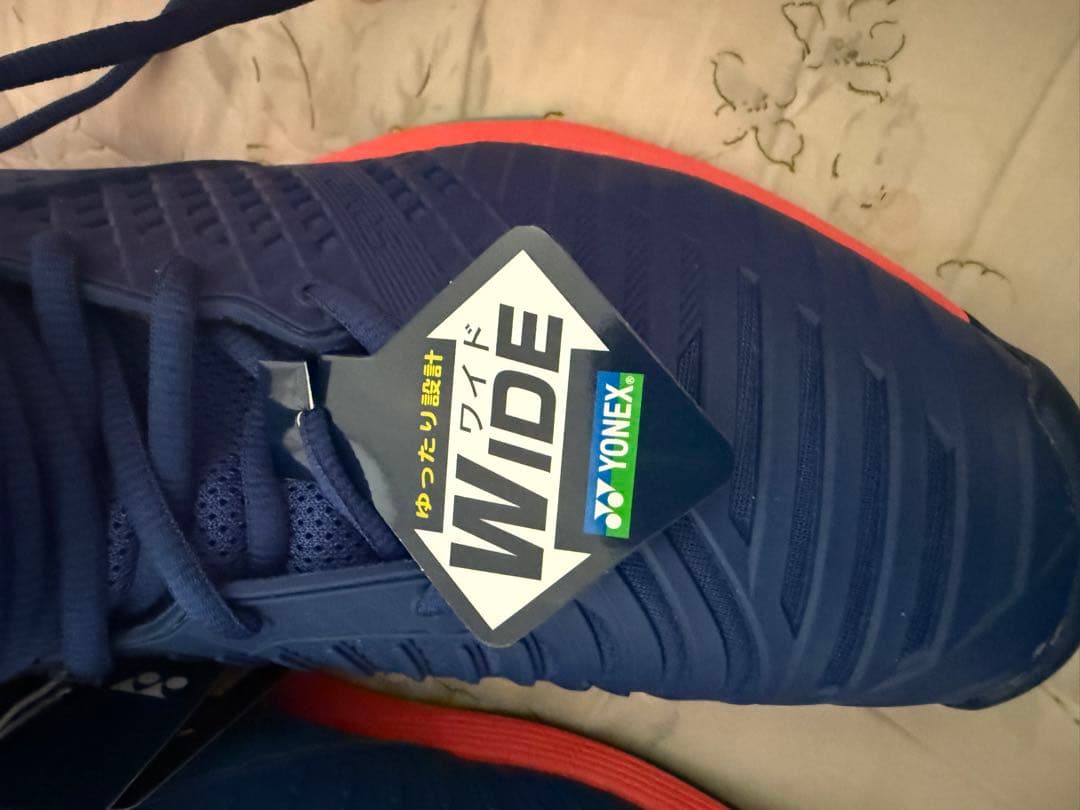 YONEX ワイドテニスシューズ ネイビー/オレンジ