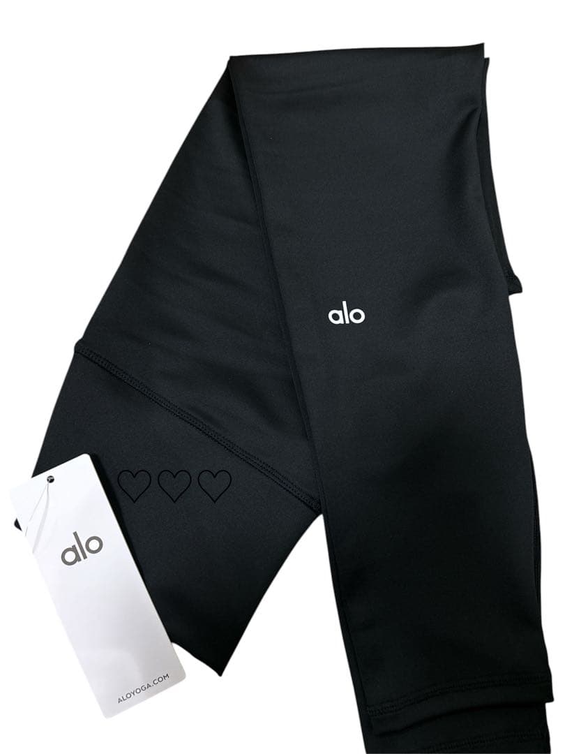 alo ハイウエストエアブラシ　レギンス レディース ブラック　Sサイズ　7/8