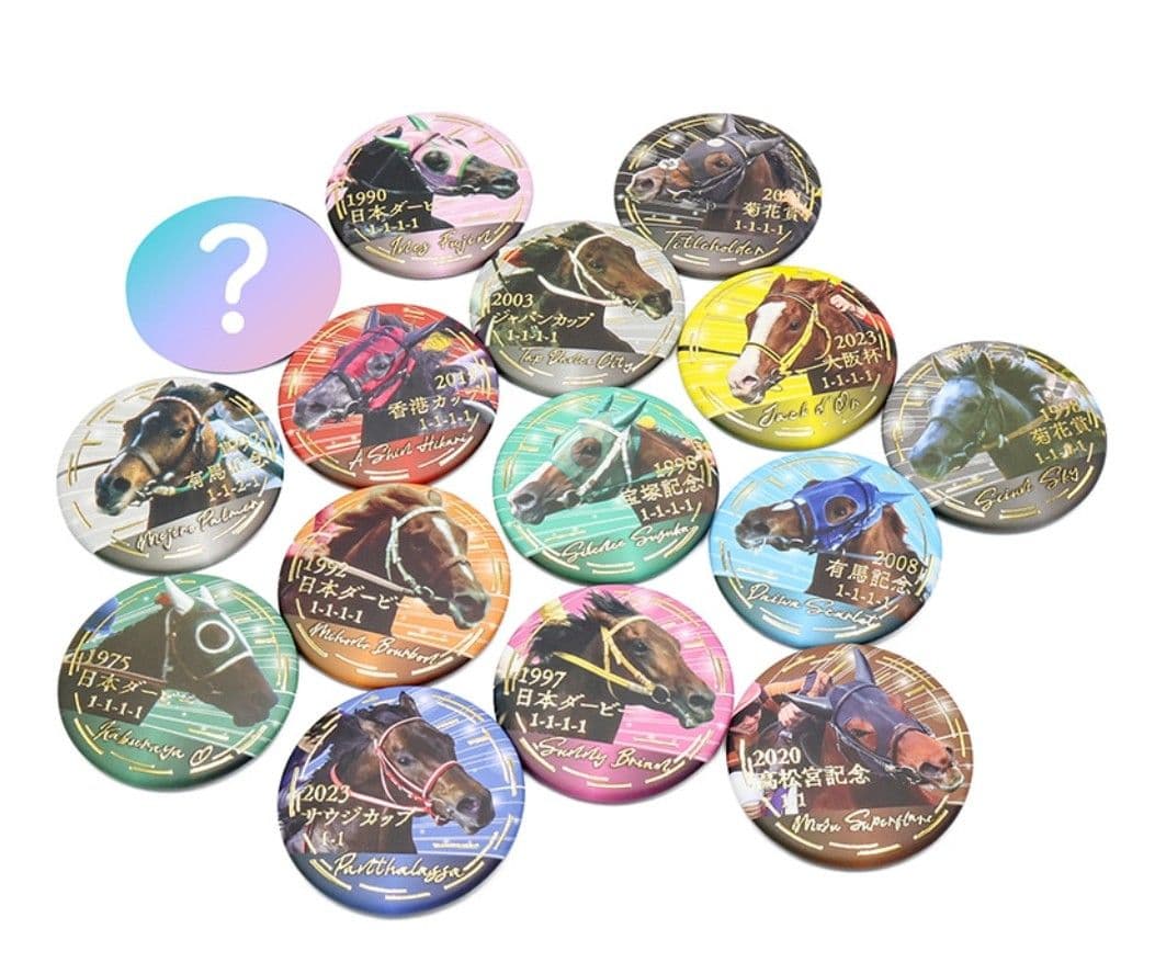 逃げ馬缶バッチコレクション　1BOX　競馬缶バッジ　競馬缶バッチ