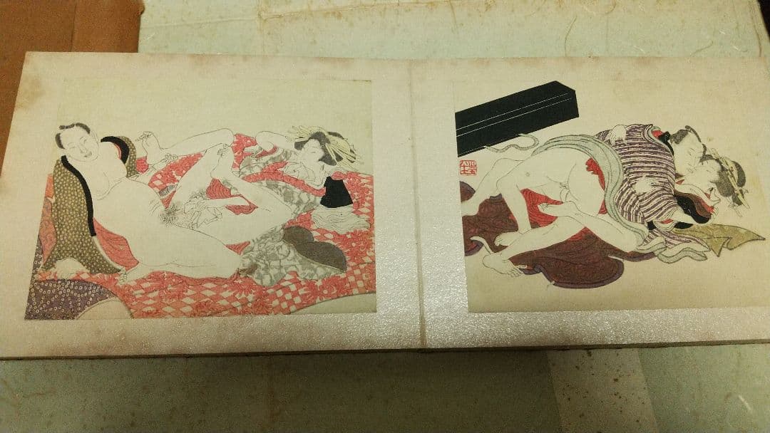 春画 浮世絵 小判 画帳貼り 24枚 枕絵 艶本 袖珍
