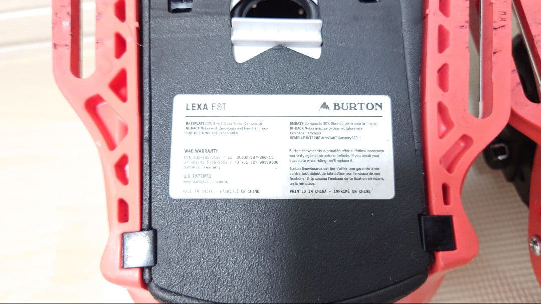 BURTON LEXA EST スノーボードビンディング 赤/黒 Mサイズ