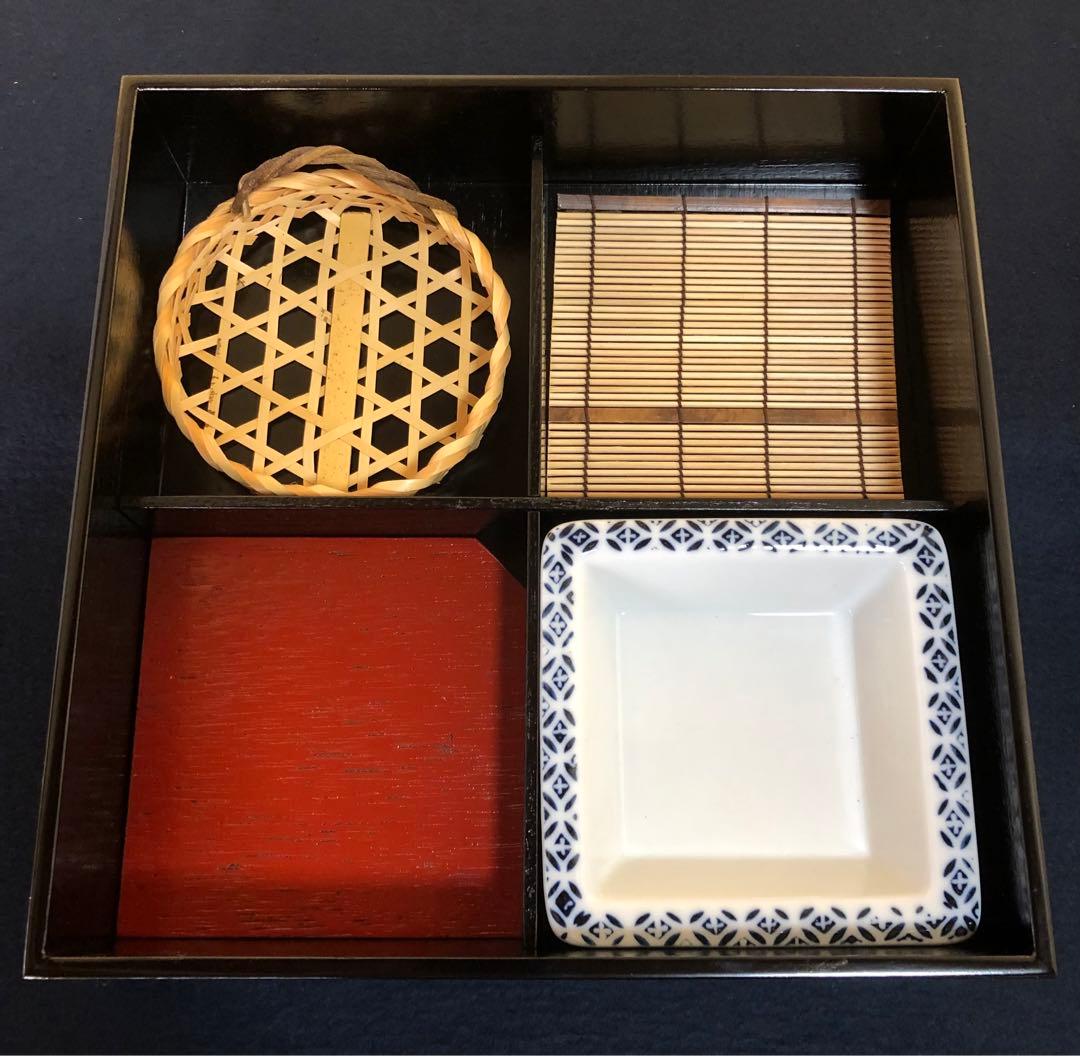 《R》未使用品 松花堂弁当 5客揃い 木箱　260108き1