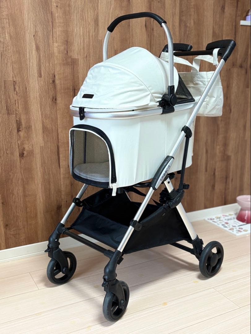 値下【美品】ペットパラダイス ペットカート smooca mini 白（保証有）