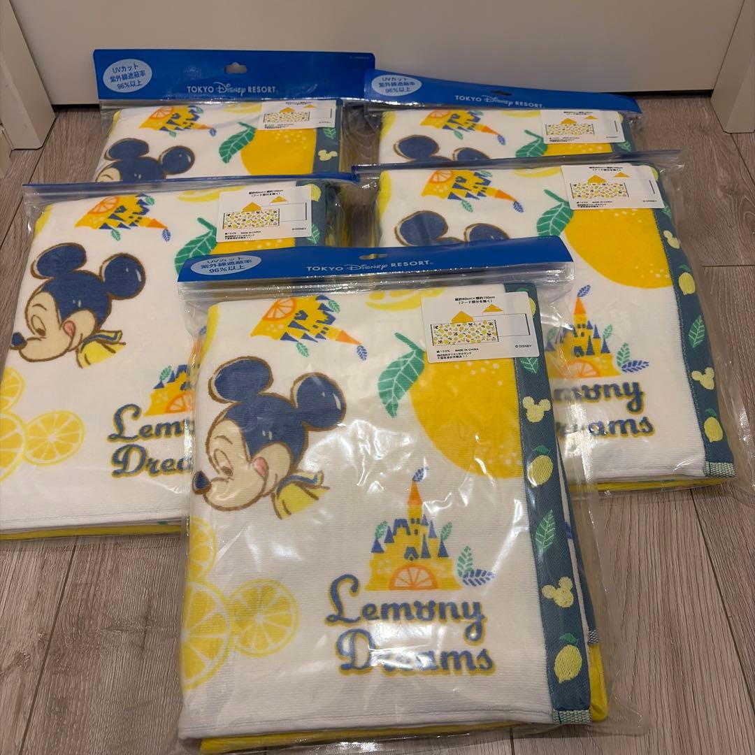 新品未開封ディズニーリゾートフード付きタオル レモニー　レモン　5個セット
