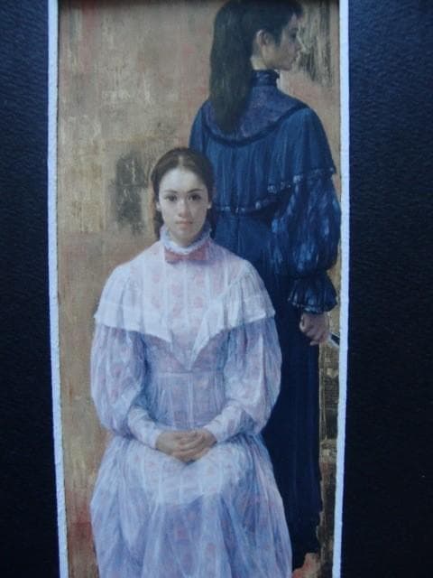 柳沢淑郎【女優二人】希少画集画、状態良好、新品高級額装付