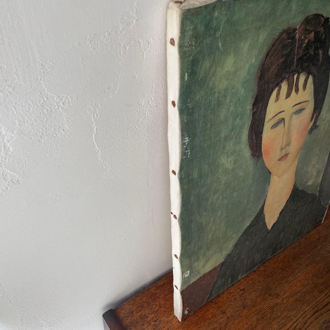 モディリアーニ 女の肖像　キャンバス　木枠　複製画　レプリカ　ヴィンテージ