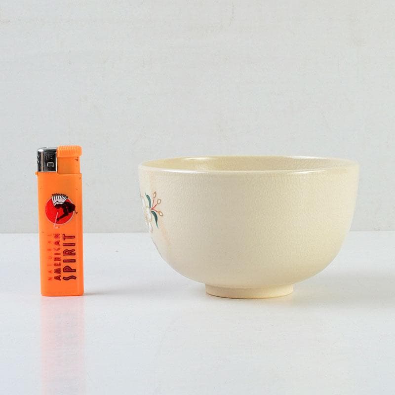 茶道具　暁窯　岡田暁山作　大福茶碗　旭日に梅之図　共箱　V　9582