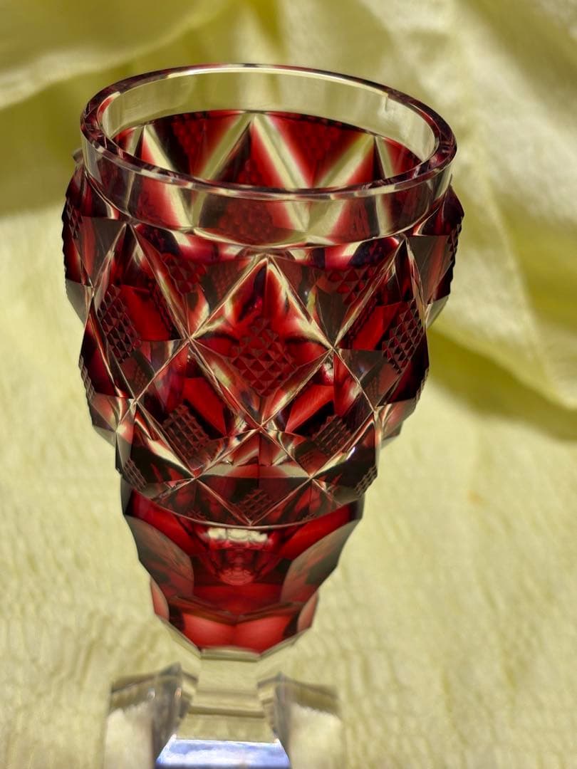 【希少】薩摩切子脚付杯 復元島津 ✨ガハハ本舗お宝倉庫市