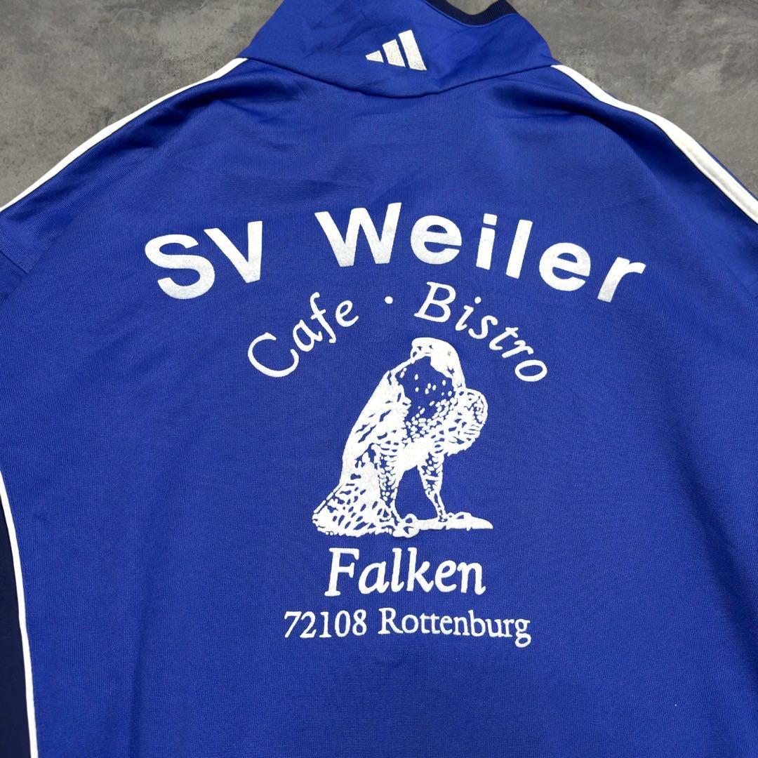 希少 90s アディダス トラックジャケット ドイツ 企業物 青 L ユーロ古着